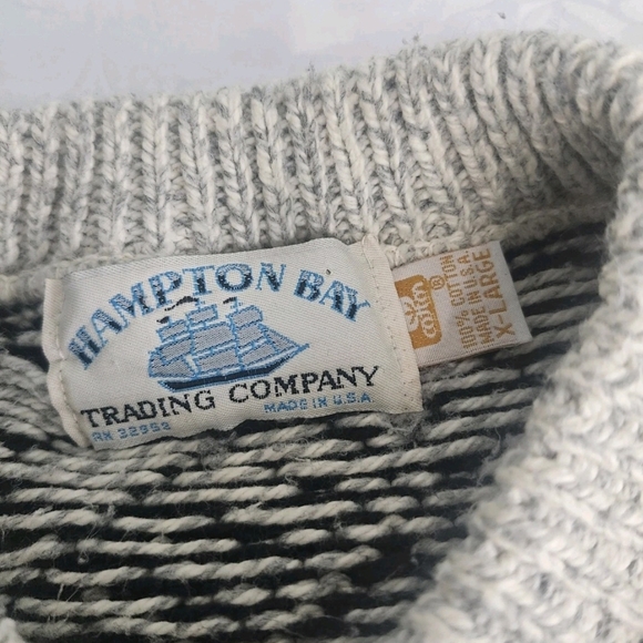 Vintage Hampton Bay USA Wool Fair Isle Sweater Nordic Knit Men’s XL - Picture 3 of 8